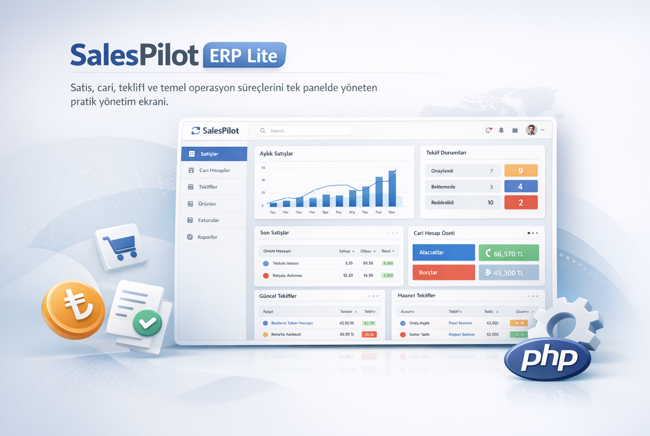 SalesPilot ERP Lite ürünü için tanıtım görseli